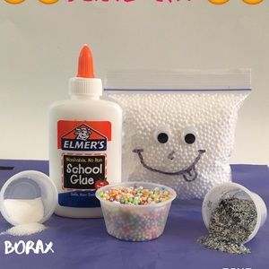 Slime Kit Elmers Glue Foam Balls Beads holographic